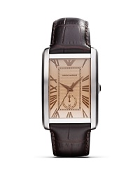 Tap into this season's tonal watch trend with this piece from Emporio Armani. With a sleekly styled face and textured leather strap, it puts a distinctive stamp on your look. Tap into this season's tonal watch trend with this piece from Emporio Armani. With a sleekly styled face and textured leather strap, it puts a distinctive stamp on your look.