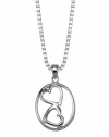 Sterling Silver Two Hearts United Forever In Love Double Heart Pendant Necklace, 18