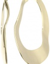 Nine West Gold-Tone Wave Hoop Earrings