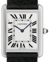 Cartier Men's W1018355 Tank Solo Stainless Steel Black Leather Watch