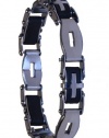 Dynamis bracelet, stainless steel/ 4 silicone link w/ cross design