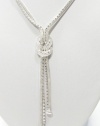 Macy's Sterling Silver Love Knot Mesh Chain Y Necklace