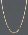 A clever chain that adds a special touch to your style. Necklace features a hollow box link chain crafted in 14k gold. Approximate length: 30 inches. Approximate width: 1.4 mm.
