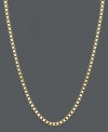 A clever chain that adds a special touch to your style. Necklace features a hollow box link chain crafted in 14k gold. Approximate length: 30 inches. Approximate width: 1.4 mm.