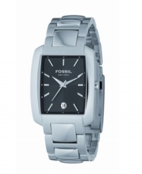 A stainless steel bracelet and bold, black dial combine for a modern feel. With date function. Water resistant up to 5 atm. A stainless steel bracelet and bold, black dial combine for a modern feel. With date function. Water resistant up to 5 atm.