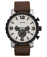A handsome chronograph timepiece made for the adventurous man. From Fossil's Nate collection. A handsome chronograph timepiece made for the adventurous man. From Fossil's Nate collection.