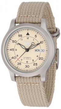 Seiko Men's SNK803K2 Seiko 5 Automatic Beige Canvas Strap Watch Seiko Men's SNK803K2 Seiko 5 Automatic Beige Canvas Strap Watch