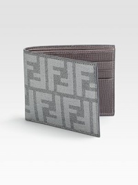 Signature style that never fades, handsomely crafted in classic coated canvas.One billfold compartmentSix card slots4½ x 3½Made in Italy Signature style that never fades, handsomely crafted in classic coated canvas.One billfold compartmentSix card slots4½ x 3½Made in Italy