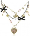 Betsey Johnson Iconic Love Bird Heart and Bird Illusion Necklace