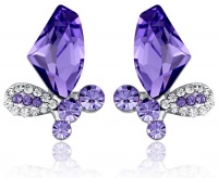 Swarovski Elements Crystal Butterfly Studs Earrings (Purple) Swarovski Elements Crystal Butterfly Studs Earrings (Purple)