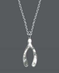 Polish your look and gain a little luck in the process. This charming pendant by Unwritten features a small wishbone strung from a delicate, sterling silver chain. Approximate length: 18 inches. Approximate drop: 3/4 inch. Polish your look and gain a little luck in the process. This charming pendant by Unwritten features a small wishbone strung from a delicate, sterling silver chain. Approximate length: 18 inches. Approximate drop: 3/4 inch.