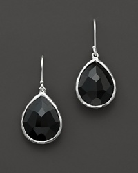 From the Silver collection, small teardrop earrings with faceted black onyx. Designed by Ippolita. From the Silver collection, small teardrop earrings with faceted black onyx. Designed by Ippolita.