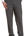 Louis Raphael ROSSO Men's Poly Viscose Super 150S Luxe Twill Hidden Extension Flat Front Dress Pant