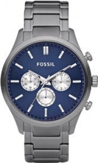 Fossil Men's FS4631 Walter Plated Stainless Steel Smoke Bracelet Blue Dial Watch Fossil Men's FS4631 Walter Plated Stainless Steel Smoke Bracelet Blue Dial Watch