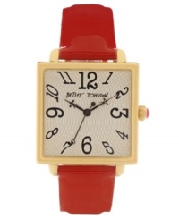 You'll be hypnotized by the swirling design of this Betsey Johnson watch. A touch of glossy red adds a sweet touch. You'll be hypnotized by the swirling design of this Betsey Johnson watch. A touch of glossy red adds a sweet touch.