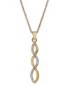 Eternally stylish. Victoria Townsend's sparkling infinity-shaped pendant is a must for your collection. Crafted in 18k gold over sterling silver with sparkling diamond accents. Approximate length: 18 inches. Approximate drop length: 1 inch. Approximate drop width: 1/4 inch.