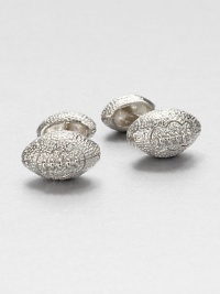From the Sports Collection. Sterling silver cufflinks in a big football/small football design. From the Sports Collection. Sterling silver cufflinks in a big football/small football design.