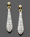 Graceful drop earrings featuring the genuine glow of Swarovski crystallized elements on 14k gold highlight any attire. Drop measures approximately 1-1/4 inches.