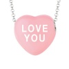 Sweetheart Jewelry Sterling Silver 17mm Colored Enamel Heart Pendant Necklace