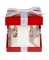 Irresistible everyday earrings featuring 14k gold over sterling silver and sterling silver hoops, both smooth and twisted. Snap-post back. Approximate diameter: 1/2 inch. Wrapped & ready to give in a red gift box; while supplies last.