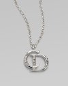 Dazzling, crystal encrusted logo pendant on link chain for an iconic design. Palladium platedCrystalsLength, about 14Pendant size, about ½Spring ring closureImported