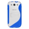 Amzer AMZ94166 Protective TPU Skin Case Cover with Kickstand for Samsung GALAXY S III GT-I9300/Samsung GALAXY S 3 I9300 - Retail Packaging - Blue