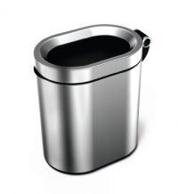 simplehuman 8-Liter/ 2-Gallon Oval Open Can, Chrome simplehuman 8-Liter/ 2-Gallon Oval Open Can, Chrome