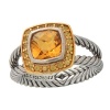 David Yurman 3ct Citrine 18k Yellow Gold & Sterling Silver Ring