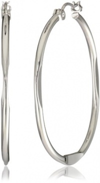 Nine West Hoopla Silver-Tone Wavy Medium Textured Click-It Hoop Earrings Nine West Hoopla Silver-Tone Wavy Medium Textured Click-It Hoop Earrings