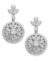 Double the dazzle! Glittering crystals and cubic zirconias (1/2 ct. t.w.) join together to make a sparkling statement on these Eliot Danori drop earrings. Set in silver tone mixed metal. Approximate drop: 1-1/4 inches.