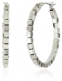Nine West Silver-Tone Plated Click-It Hoop Earrings Nine West Silver-Tone Plated Click-It Hoop Earrings