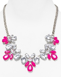 Electric shades are a bright way to accent every look, and this crystal necklace from Aqua is wholly head-turning. We love the piece's chunky look - rock it against a neutral palette for a color-pop contrast. Electric shades are a bright way to accent every look, and this crystal necklace from Aqua is wholly head-turning. We love the piece's chunky look - rock it against a neutral palette for a color-pop contrast.