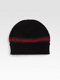 A cold weather essential in a soft wool knit with signature web stripe detail.black with signature green/red/green web detailRibbed cuffWoolDry cleanMade in Italy A cold weather essential in a soft wool knit with signature web stripe detail.black with signature green/red/green web detailRibbed cuffWoolDry cleanMade in Italy