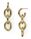 Modern and metallic. This pair of gold-plated linear link drop earring from T Tahari encapsulates beautifully easy accessorizing.