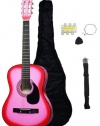 Beginner 38 Pink Acoustic Guitar Set with Gig Bag and Accessories