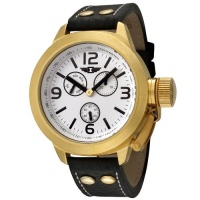 I By Invicta Men's 70113-001 18k Gold-Plated Black Leather Watch I By Invicta Men's 70113-001 18k Gold-Plated Black Leather Watch