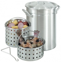 Bayou Classic 4095, 42-Qt. Great Lakes Boiler with 2 Steam/Boil Baskets, Vented Lid, and Grab Hook for lower basket, aluminum Bayou Classic 4095, 42-Qt. Great Lakes Boiler with 2 Steam/Boil Baskets, Vented Lid, and Grab Hook for lower basket, aluminum