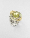 EXCLUSIVELY AT SAKS. From the Irma Collection. Faceted lemon citrine set in a sterling silver design, surrounded in complimentary peridot stones and accented with radiant 18k gold. Lemon citrine and peridotSterling silver18k goldWidth, about 1Imported