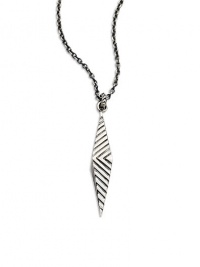 THE LOOKQuill CollectionTextured diamond-shaped pendantSterling silver settingLobster clasp with metal logo charmTHE MEASUREMENTPendant length, about 1¾Length, about 17½ORIGINImported THE LOOKQuill CollectionTextured diamond-shaped pendantSterling silver settingLobster clasp with metal logo charmTHE MEASUREMENTPendant length, about 1¾Length, about 17½ORIGINImported