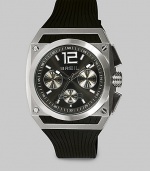 Iconic plated and thoroughly modern with Swiss quartz precision and three-eye chronograph functionality. Anti-reflective glass Stainless steel case Polyurethane strap Second hand Water-resistant to 10 ATM Round case, 41mm, 1.61 Swiss quartz movement Imported 