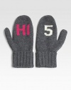 Give someone a statement-making high five in these toasty wool mittens.7 longMerino woolHand washImported
