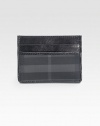 The iconic check design in durable PVC Two card slots 3 X 4 Made in Italy 