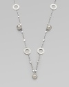From the Dot Collection. This geometric design features a dotted texture stations, ball charms and multi-link chain in sleek sterling silver. Sterling silverLength, about 55Lobster clasp closureImported 