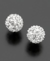 A bubbling bundle of brilliance. Put a little bounce in your step with these Lauren Ralph Lauren crystal pavé stud earrings. Surgical steel posts.
