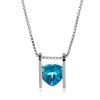 Sterling Silver Blue Topaz Heart Pendant/Necklace with 18 Box Chain