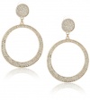Jessica Simpson Pave Drop Hoop Earrings