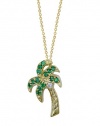 Effy Jewlery 14K Yellow Gold Emerald & Diamond Palm Tree Pendant