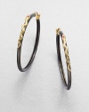 EXCLUSIVELY AT SAKS.COM From the Meadowlark Collection. An exotic piece featuring white sapphire and ruby accented 18k goldplated snakes on a black rhodium-plated sterling silver hoops. 18k goldplated sterling silverBlack rhodium-plated sterling silverWhite sapphire and rubyLength, about 114k gold hinged, post backImported 