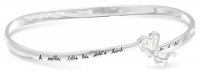 Sterling Silver A Mother Holds Her Child's Hand For A Short While and Their Hearts Forever Double Heart Bangle Bracelet Sterling Silver A Mother Holds Her Child's Hand For A Short While and Their Hearts Forever Double Heart Bangle Bracelet