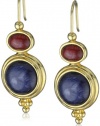 Carolee 40th Anniversary Gold-Tone Multi-Color Stones Double Drop Earrings